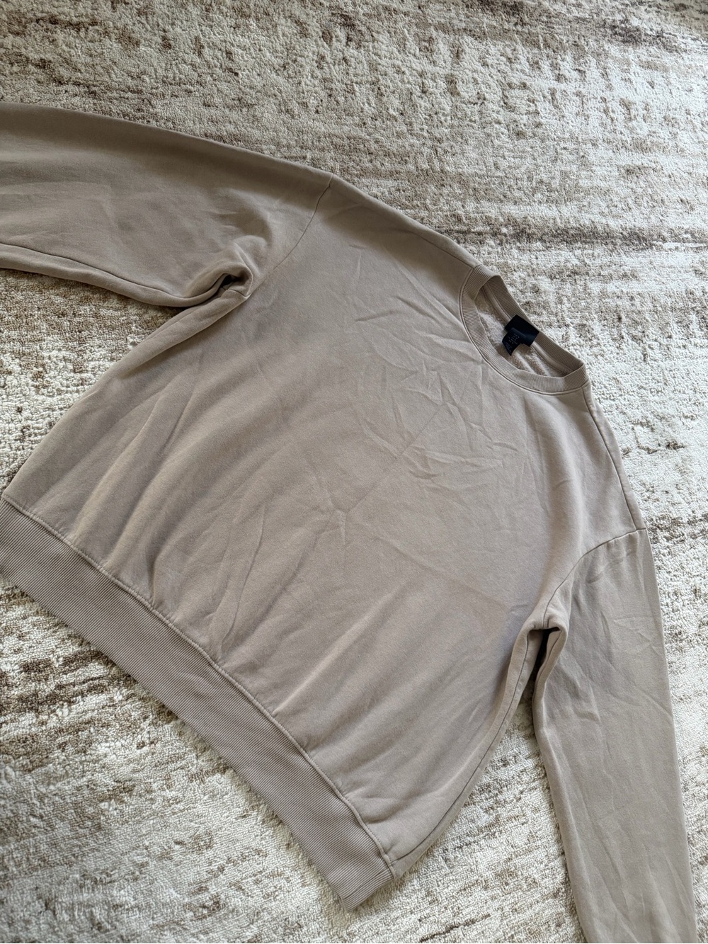 Men’s Crewneck Sweatshirt Beige Long Sleeve